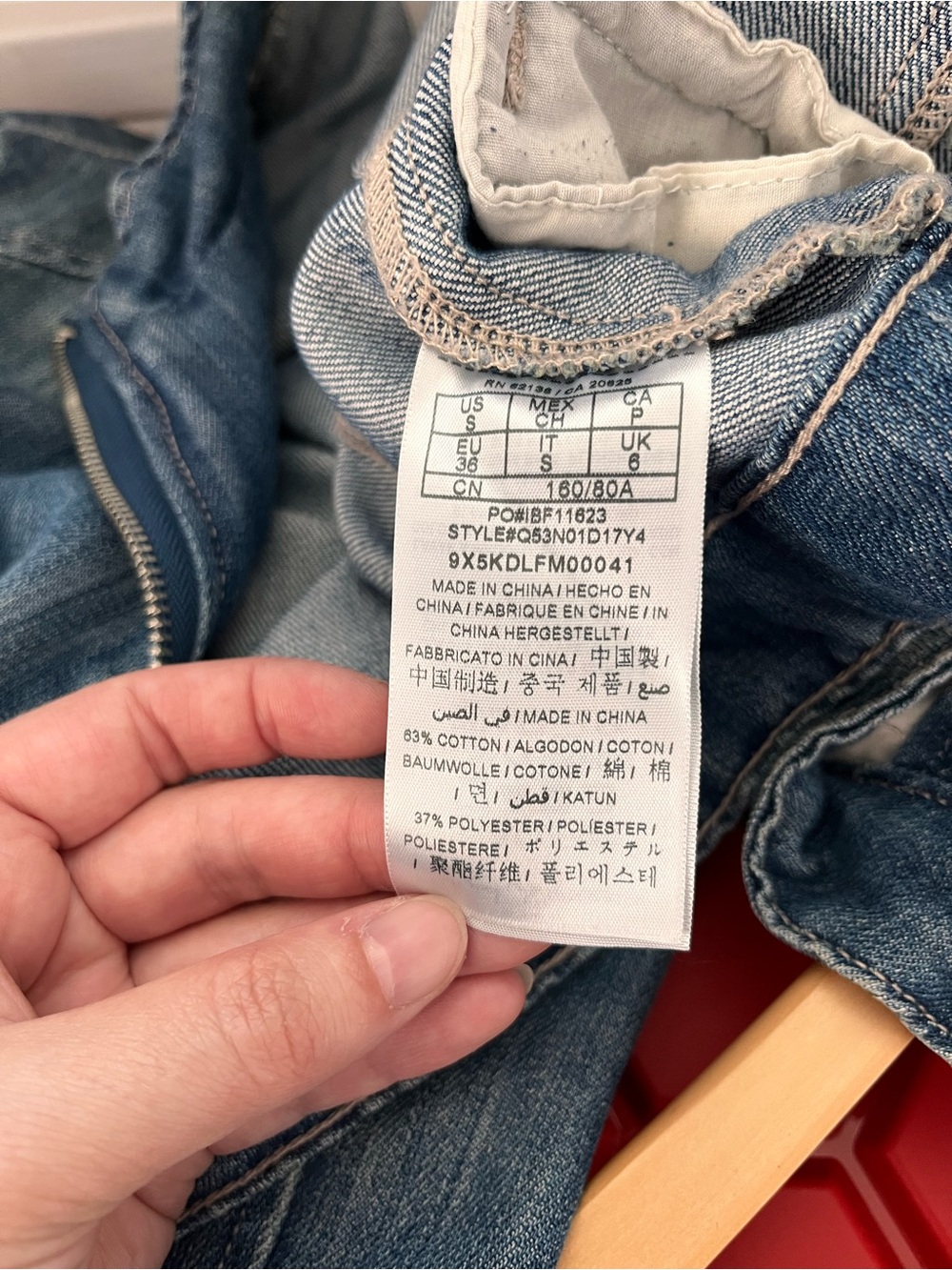 GUESS Light Blue Washed Denim Zip Jacket - Picture 8 of 10